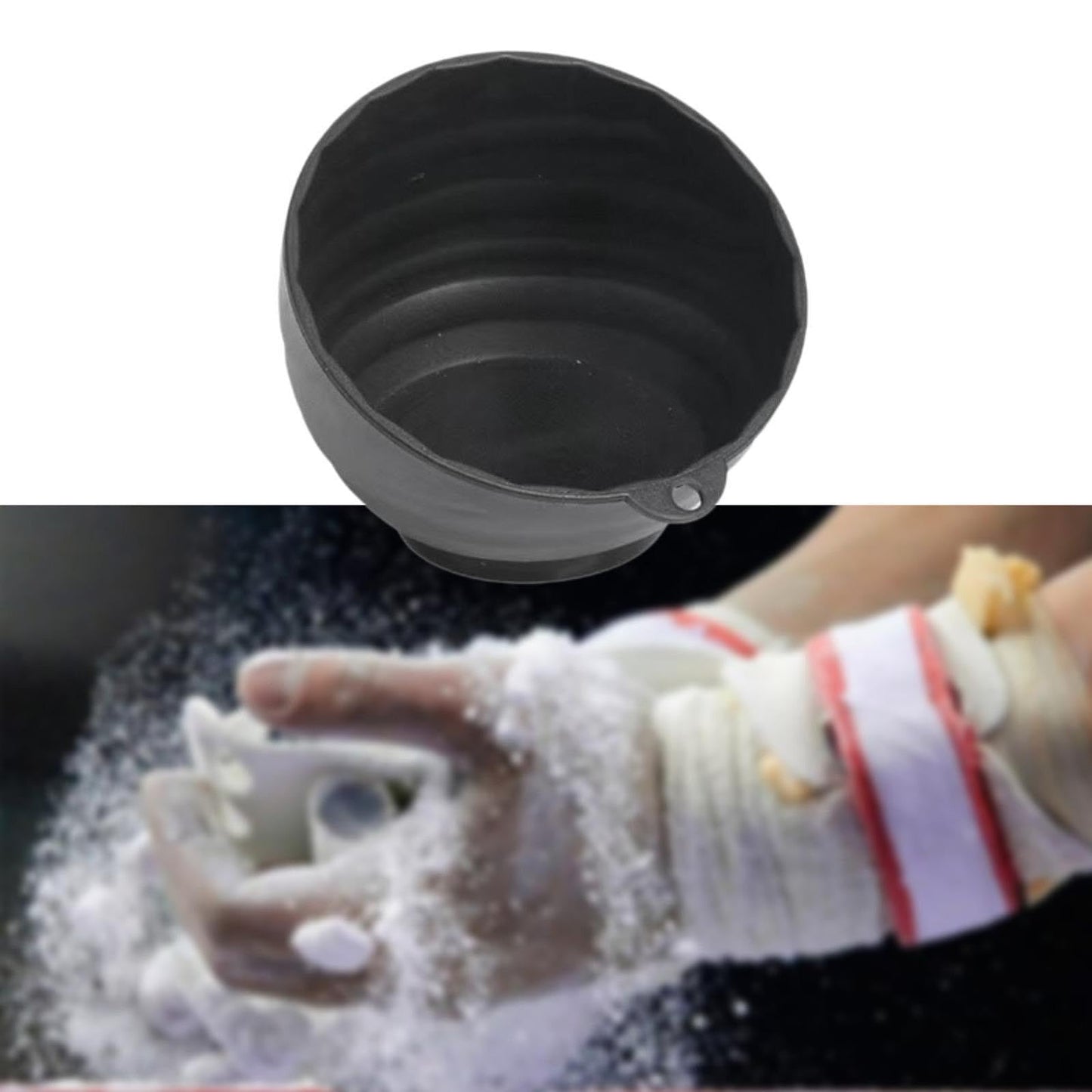 Aosekaa Gym Chalk Bowl Storage Bowl Multi Position Portable Large Gym Chalk Container Chalk Holder for Sports Gymnastics Deadlifting, Black