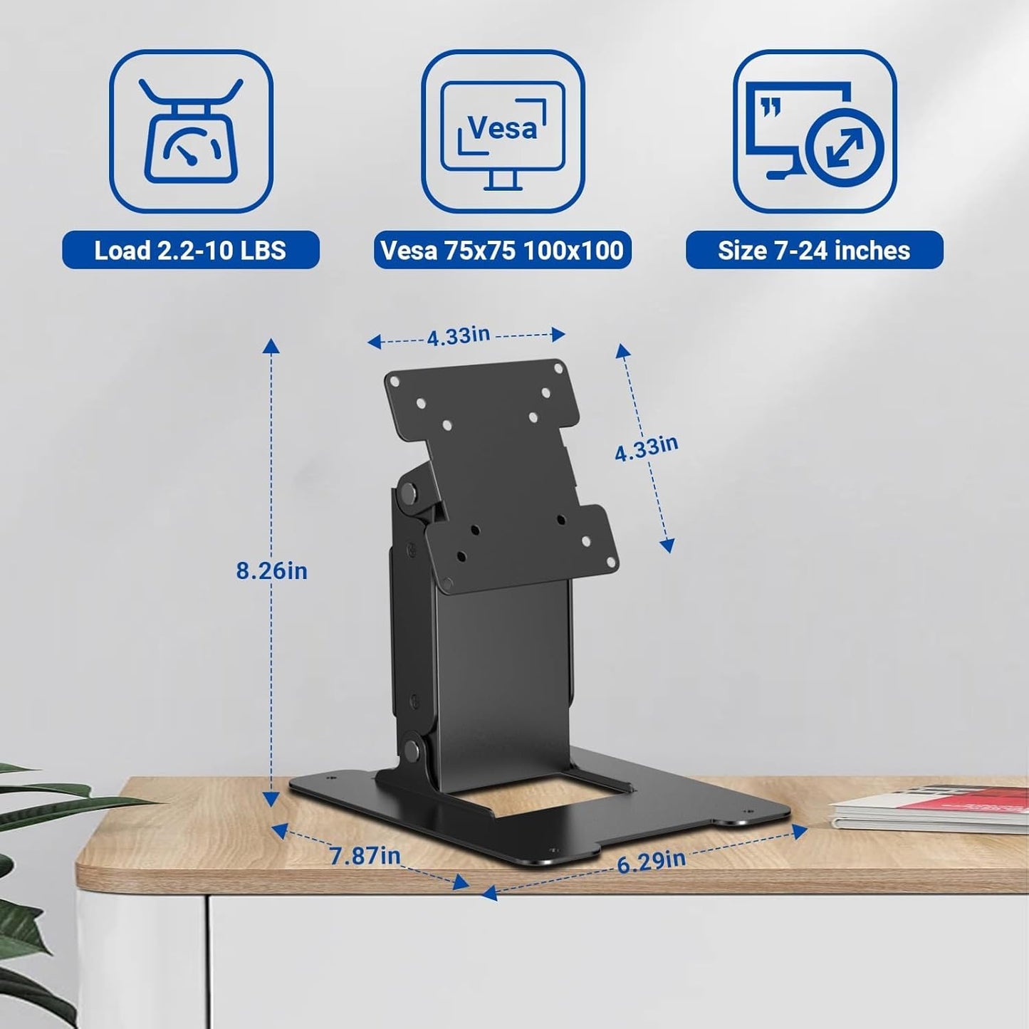WEARSON 75 100 50 75 Touch Monitor VESA and Mini PC VESA Back-to-Back Dual Mount All Metal Stable Leaning Low Profile