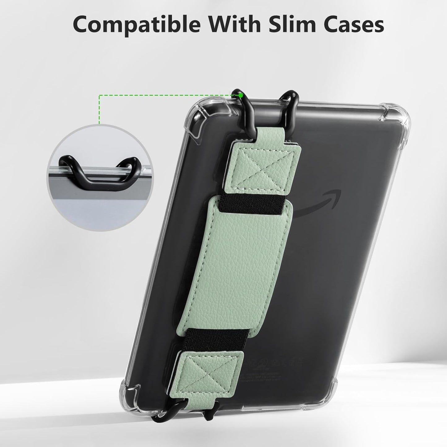 CoBak 6-7.5" Sagegreen-1 Secure Hand Strap for Kindle and Tablets - Versatile and Lightweight Finger Grip Holder