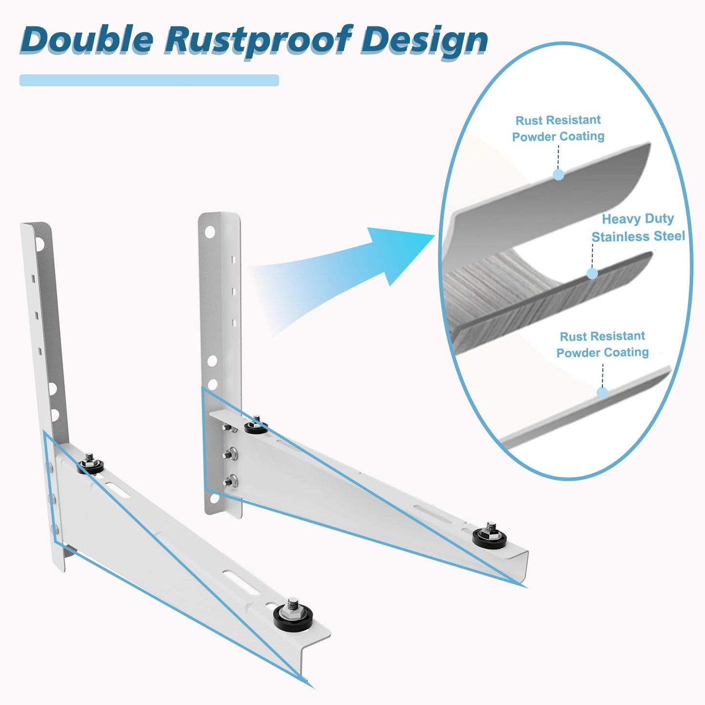 Ogival Outdoor Mini Split Wall Mounting Bracket for 9,000-18,000 BTU Air Conditioner, Heavy Duty AC Support Bracket for Outside, Holds Up to 330lbs