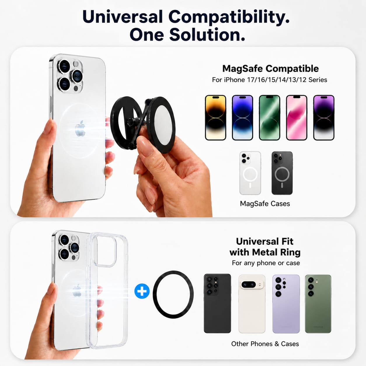 HM² Magnetic Phone Holder for Gym Equipment, Magnetic Phone Mount for Golf Cart, Car & Desk, Magnetic Phone Mount for MagSafe, Strong N55 Magnet, Foldable Adjustable Stand for iPhone 17-12