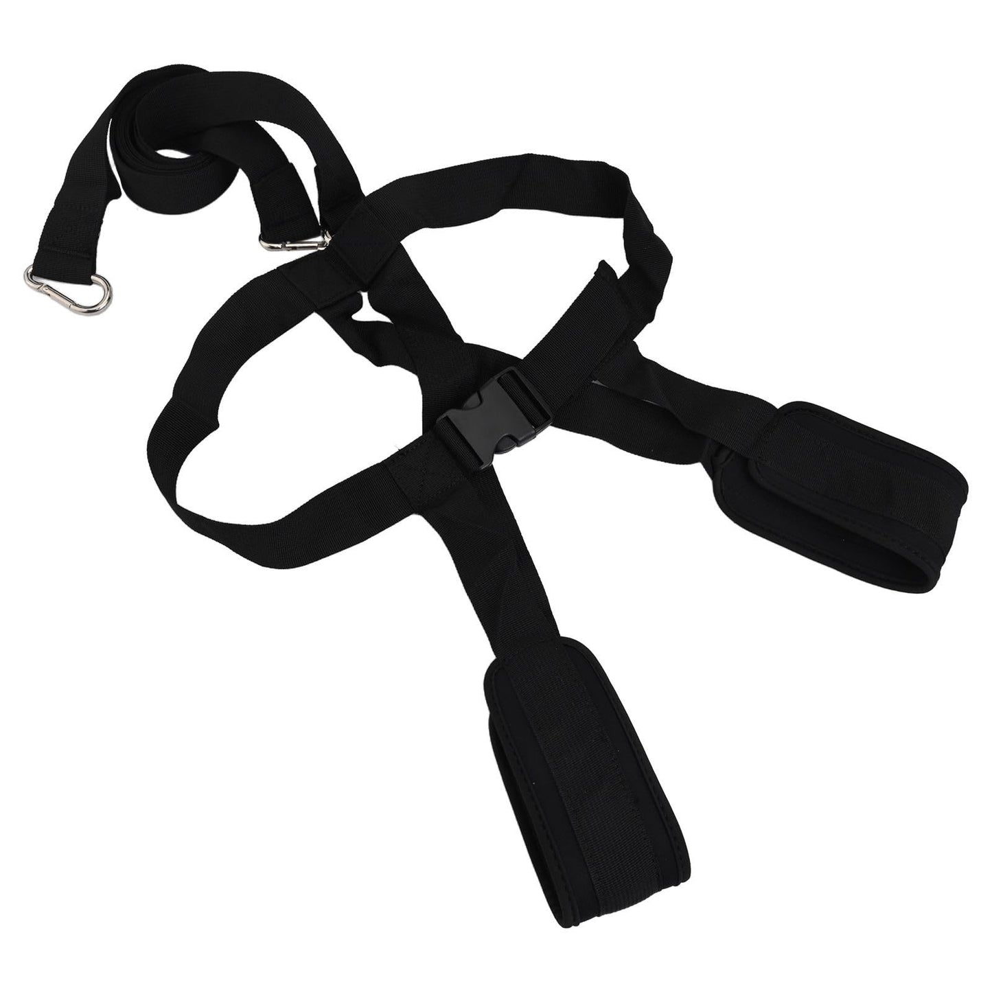 Jurtmy Sled Harness for Exercise, Adjustable Nylon Running Resistance Training Vest with Shoulder Pads for Football Basketball Strength Building, Black