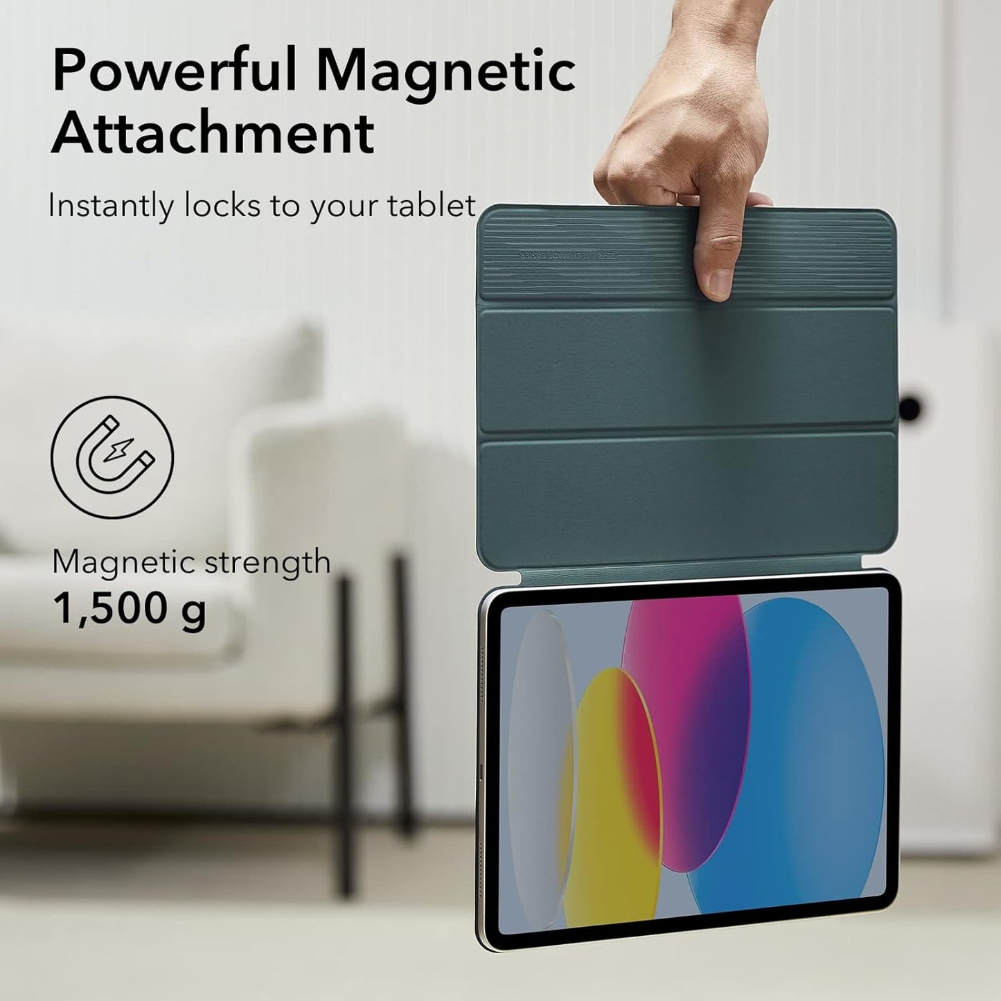ESR iPad(A16) 11th/10th Case(2025/2022,10.9 Inch), for Generation Convenient Magnetic Attachment, Two-Way Trifold