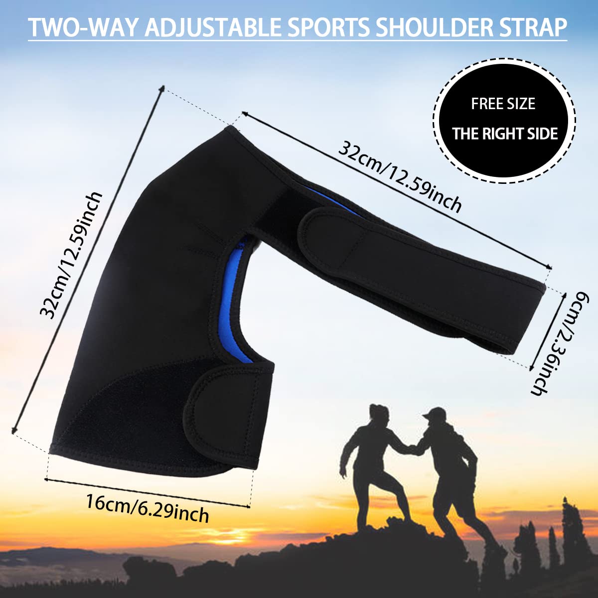 FERCAISH shoulder Adjustable Brace, Sports Protection Shoulder Strap Brace for Sleeping Outdoor Lifting Sports, Relieve Chronic Tendinitis Pain, Breathable Sports Protective Gear(R)