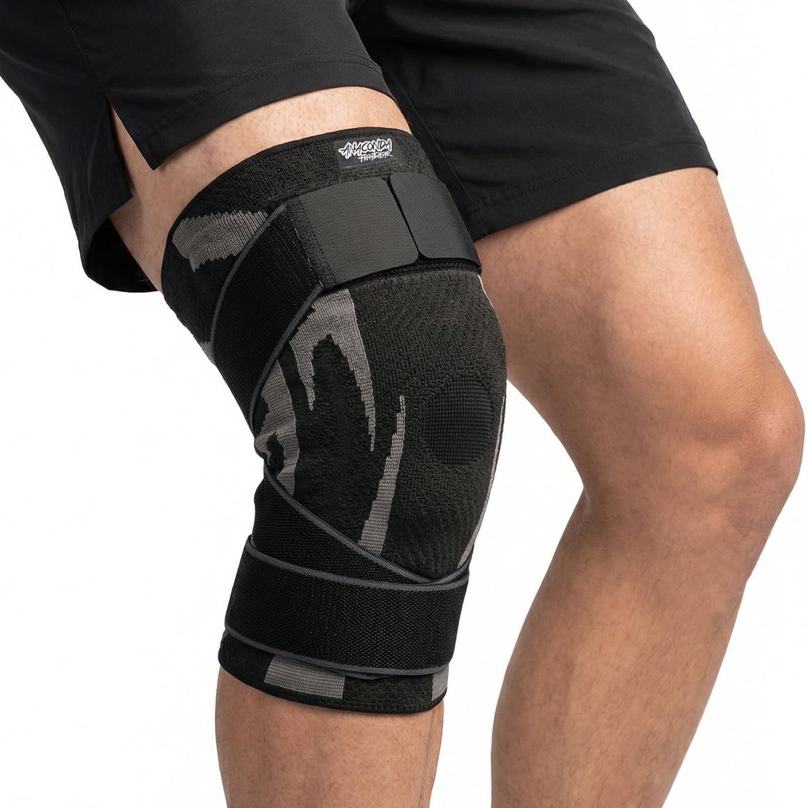 Anaconda Fightwear Stabilizer Knee Brace (Large) - Compression Support Sleeve with Spring Stabilizers for Shock Absorption & Joint Health - Fits Left or Right Leg - Ideal for Athletes - 2 Pack