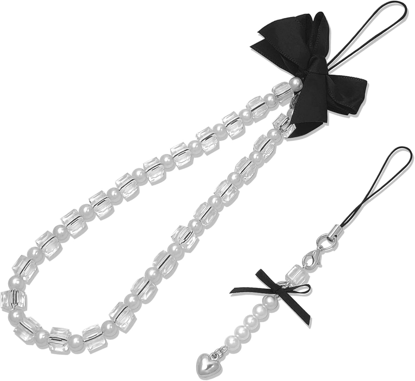 cioatu 2 Pack Phone Charms, Cute Aesthetic Beaded PhoneCharm Strap Phone Lanyard String PhoneChain Accessories for Bag