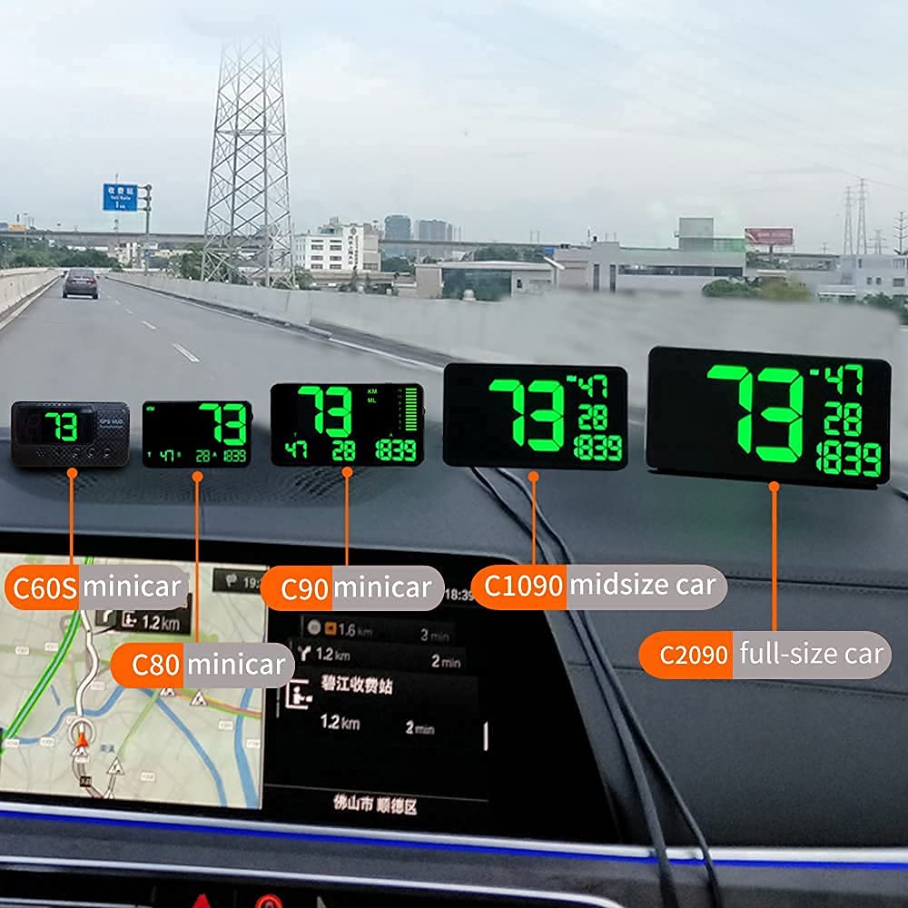 C60/C60S/C80/C90 (C80-1) KingNeed Original Universal GPS Head Up Display Speedometer Odometer Car Digital Speed Display