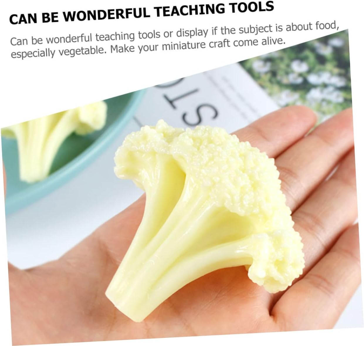 Lifelike Broccoli Slice Model - Realistic Fake Food Display