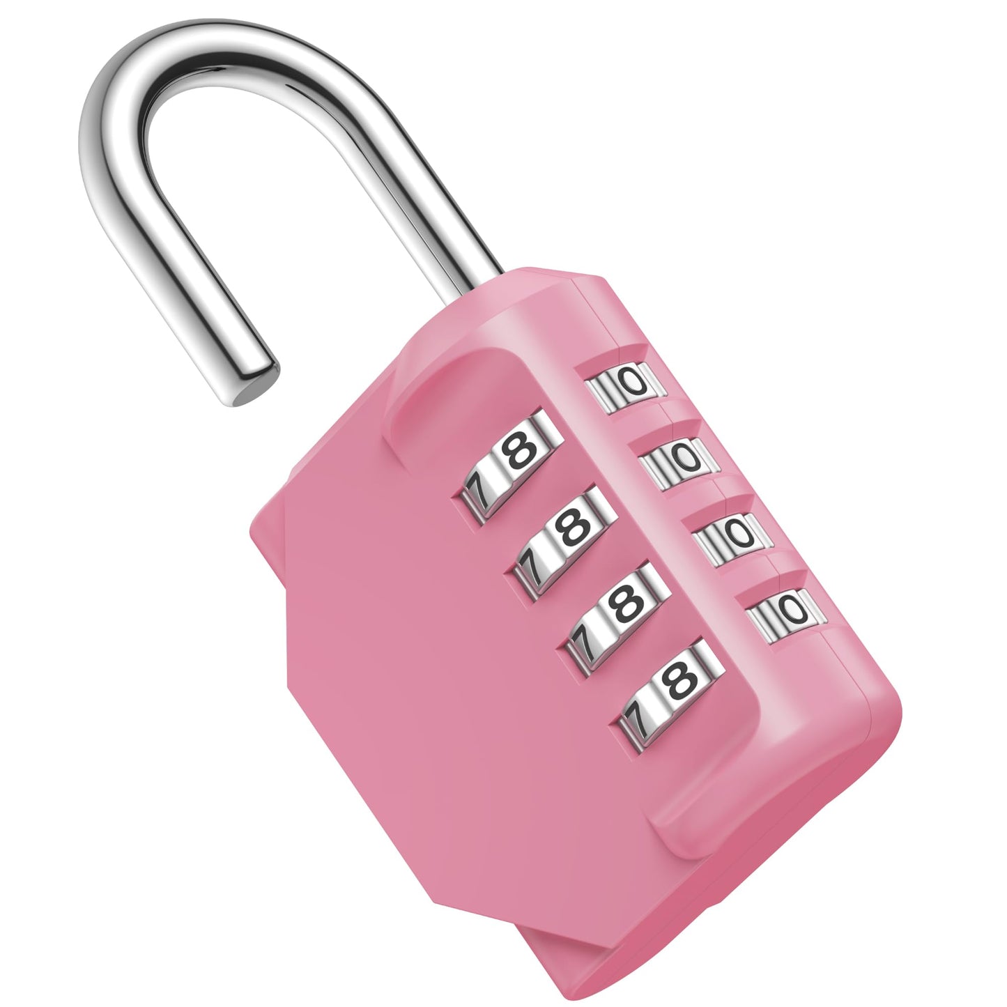 Puroma Combination Lock 4 Digit Waterproof Locker Locks Secure Outdoor Padlock for Gym Lockers, Toolboxes, Gates, Fences, Storage, Sports Locker, Cabinets (Basic Pink Rose)