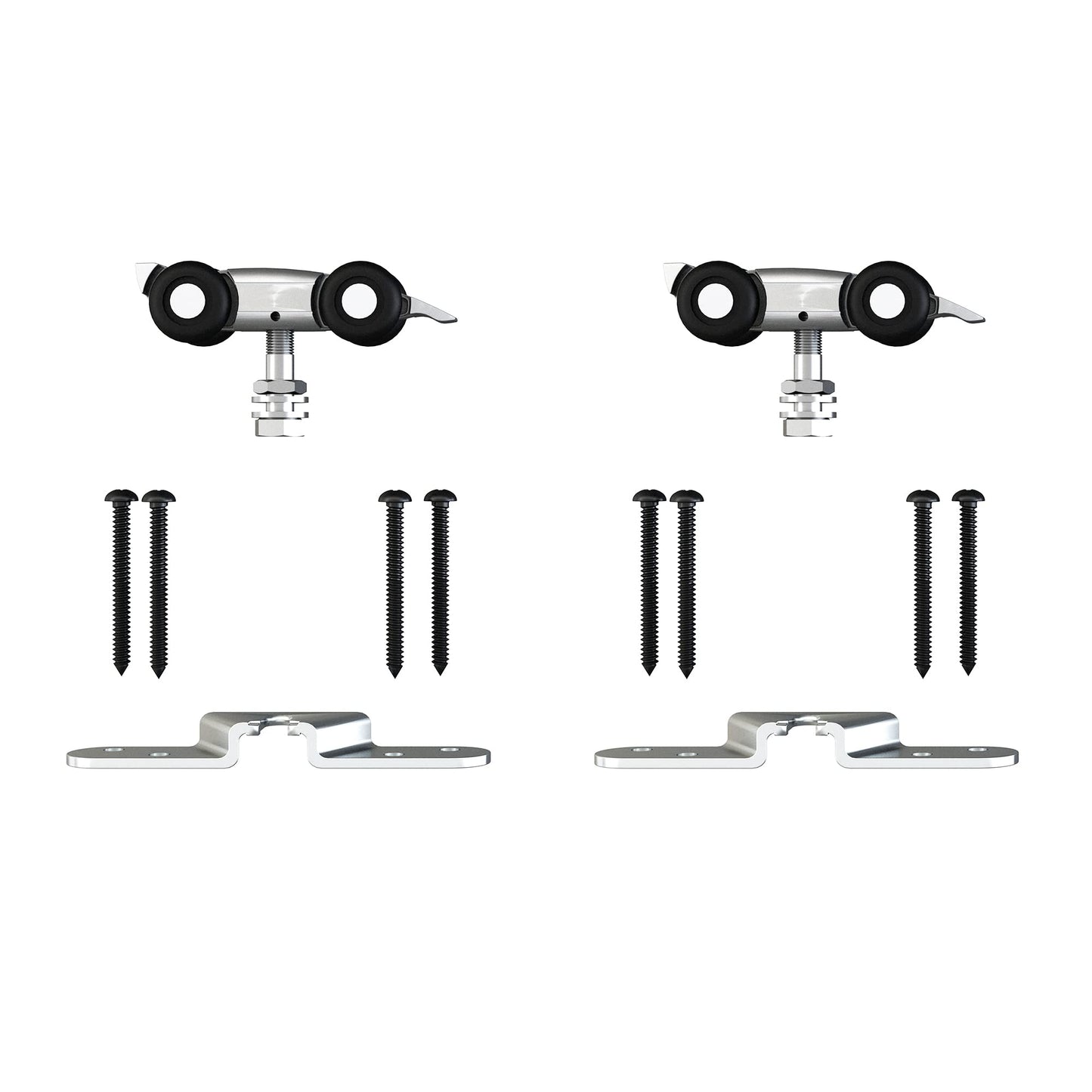 JUBEST 6FT Barn Door Hardware Kit, Aluminium Alloy Box Rail Hardware, Low Clearance Sliding Door Track for Classic Modern Interior Single Wooden Door,Black