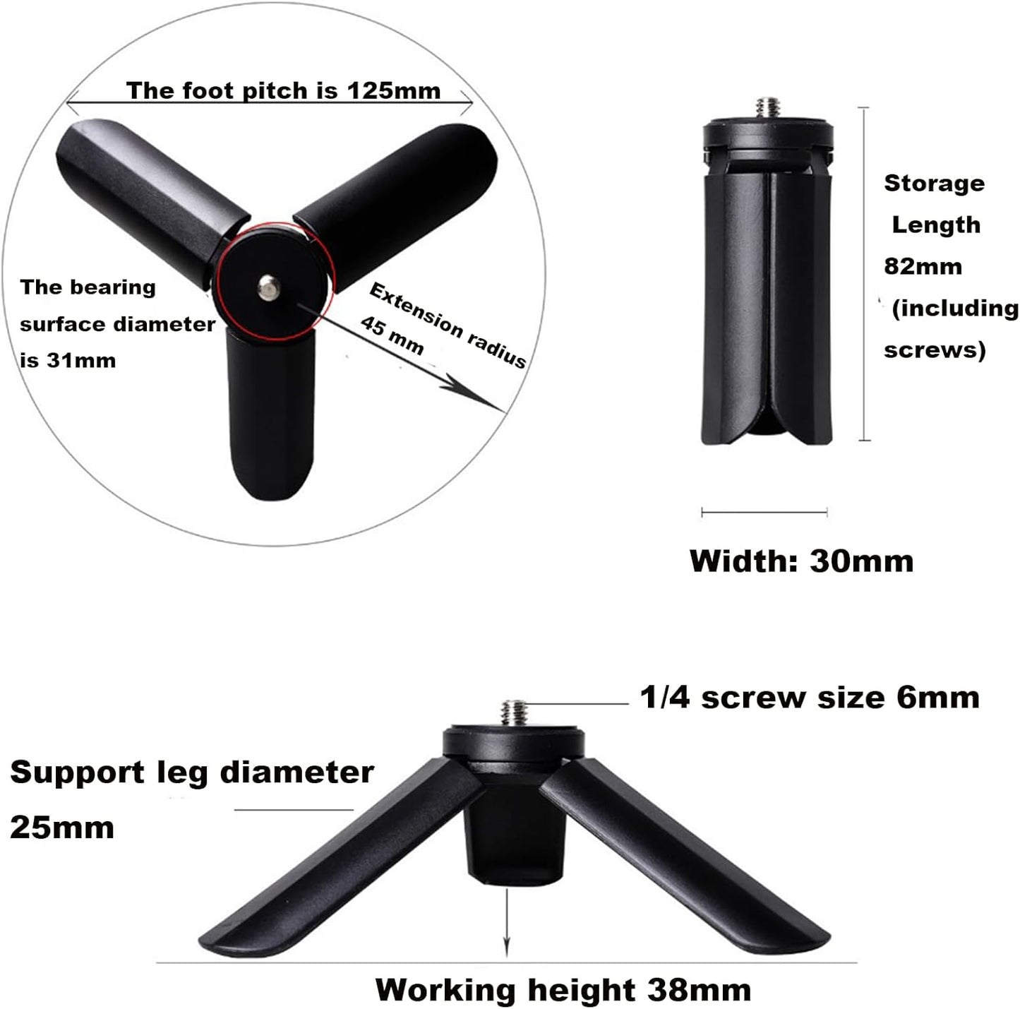 FWKAILEPING 2 Pack 3 2 Mini Tripod Compatible with DJI Osmo Pocket & Portable Camera Tripod Desktop Stand Practical