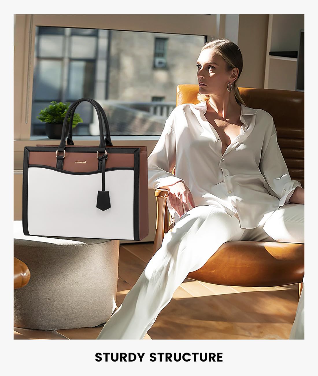 15.6 inch LOVEVOOK Laptop Tote Bag for Women, Office Work Bag Briefcase fit for Laptop, Large Capacity Teacher Bag