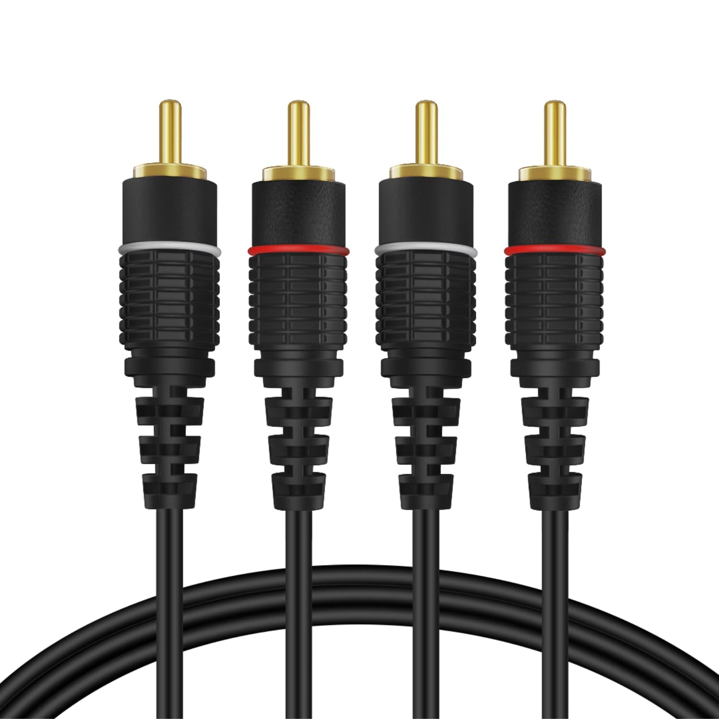 TNP Products 50 2 TNP RCA Cable ft - Gold Plated RCA Male to Male HiFi Stereo Cable - Red White Audio Cord Dual