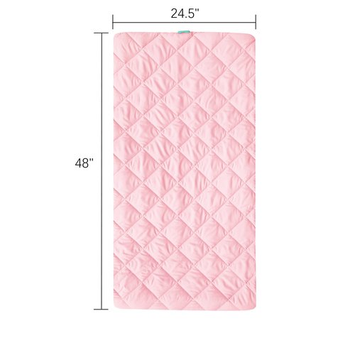 2 Pack Quilted Sheet for Regalo My Cot Portable Toddler Bed, Joovy Travel Cot (Sheet Only, Bed not Included), Soft Padded Cover, Pink & Grey