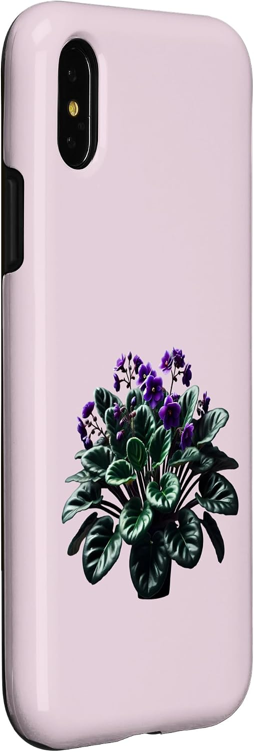 African Violet Lover Gifts and Apparel African Violet Flower Plant Botanical Case for iPhone X/XS