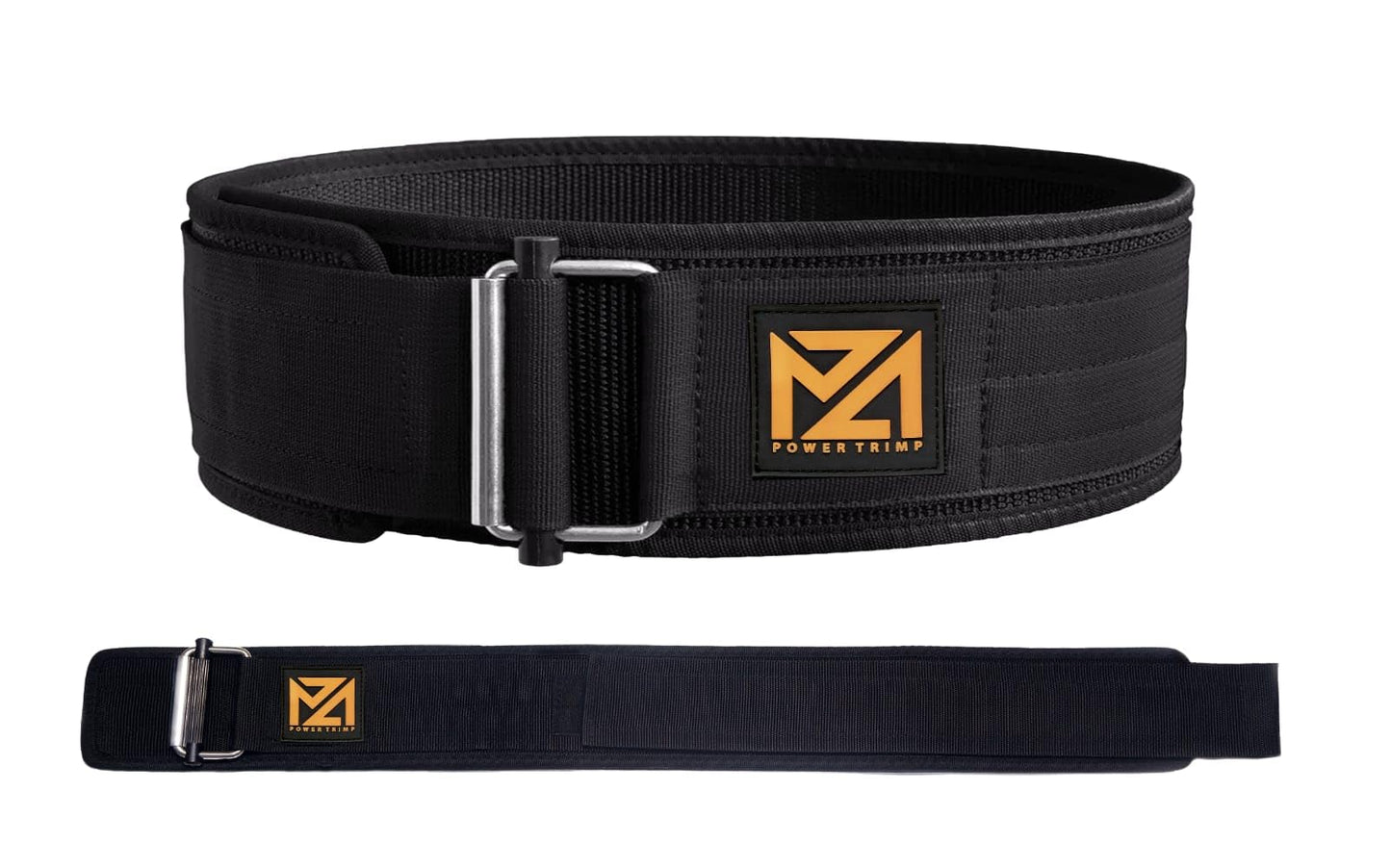 Power Trimp Weight Lifting Belt for Men & Women – Heavy Duty Leather Gym Belt with Double Prong Steel Buckle, Adjustable Back Support for Squats, Deadlifts, Powerlifting, Strength Training & Core Workout