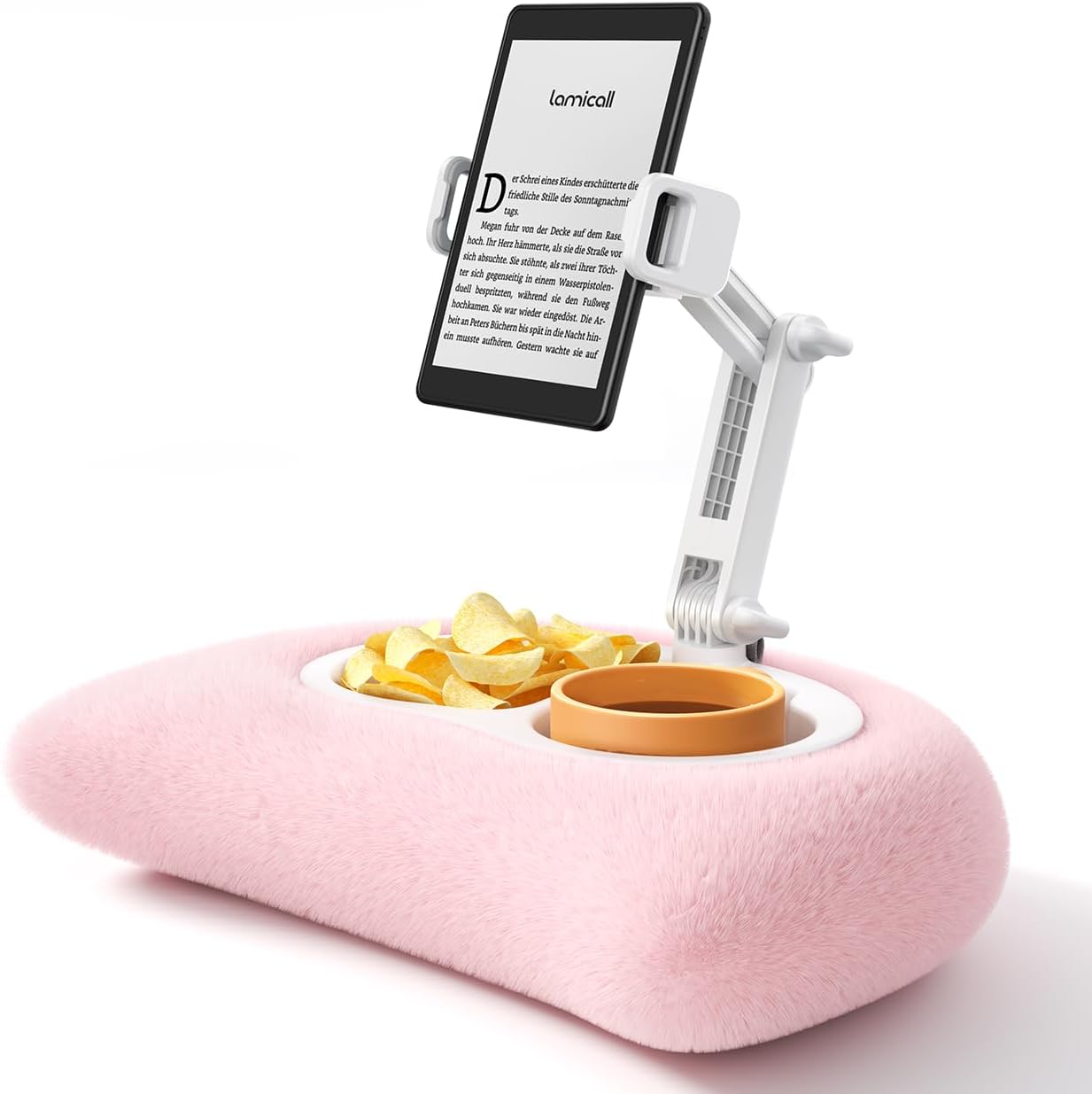 Lamicall [360 4.7-13" Kindle Holder Tablet Pillow Stand - Adjustable Arm][Soft & Washable] iPad Lap Holder, Kindle