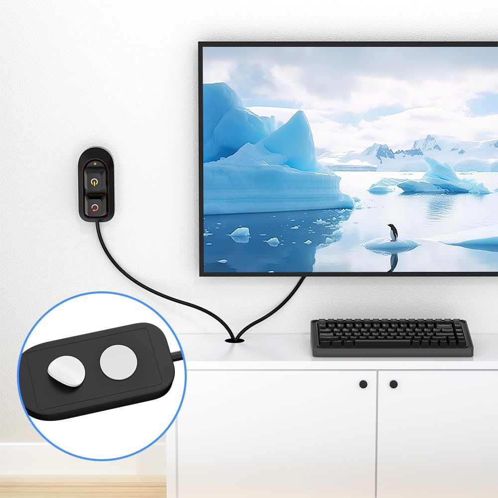 Reset PC Power Button, Desktop Switch Splitter ON Off SW HDD LED PC External Power Supply Button for Computer