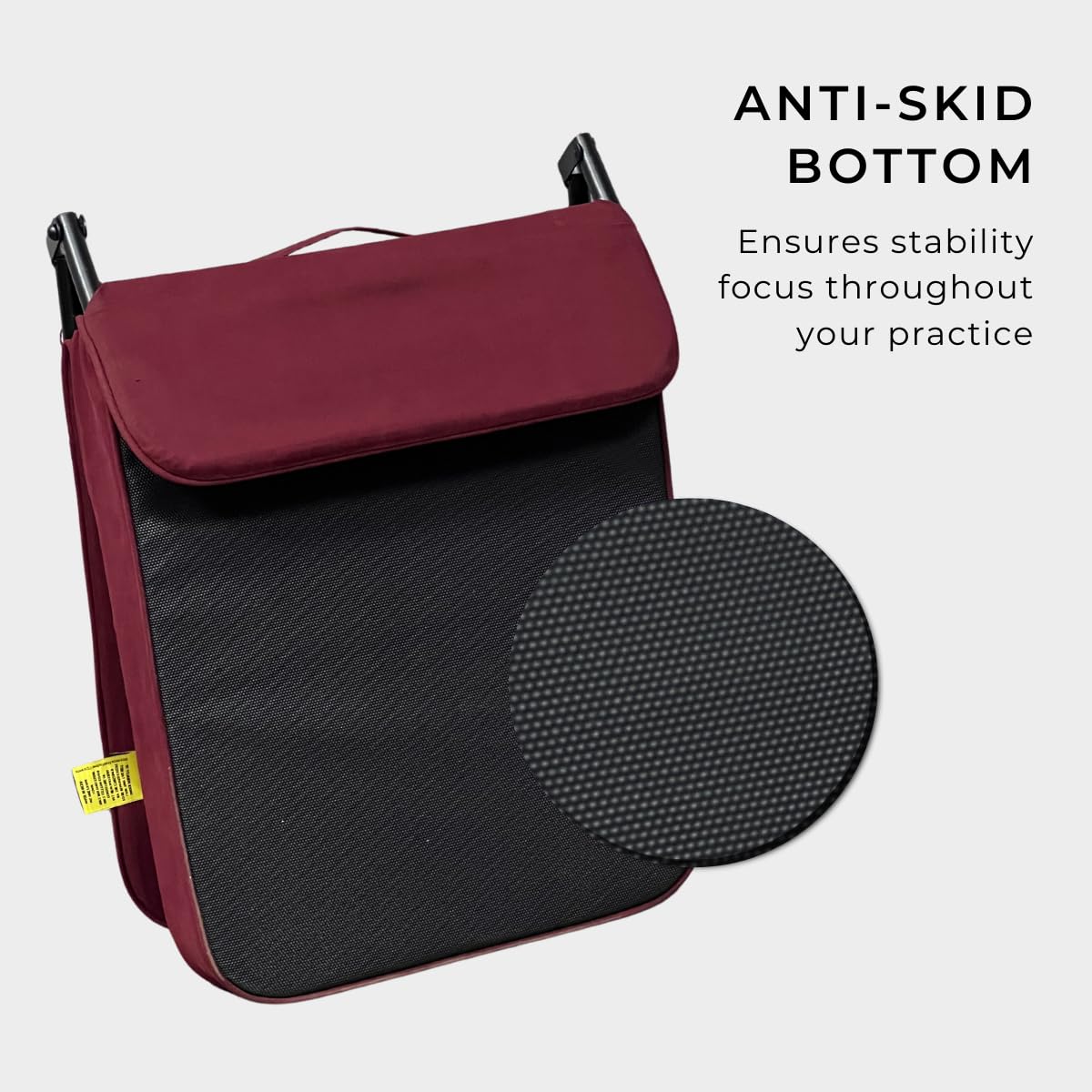 Friends of Meditation Relaxing Buddha Meditation Chair | Detachable Rectangular Back Support & Zafu Cushion | Portable Folding Chair | Floor Chair with Back Support | Yoga Chairs for Adults | Maroon