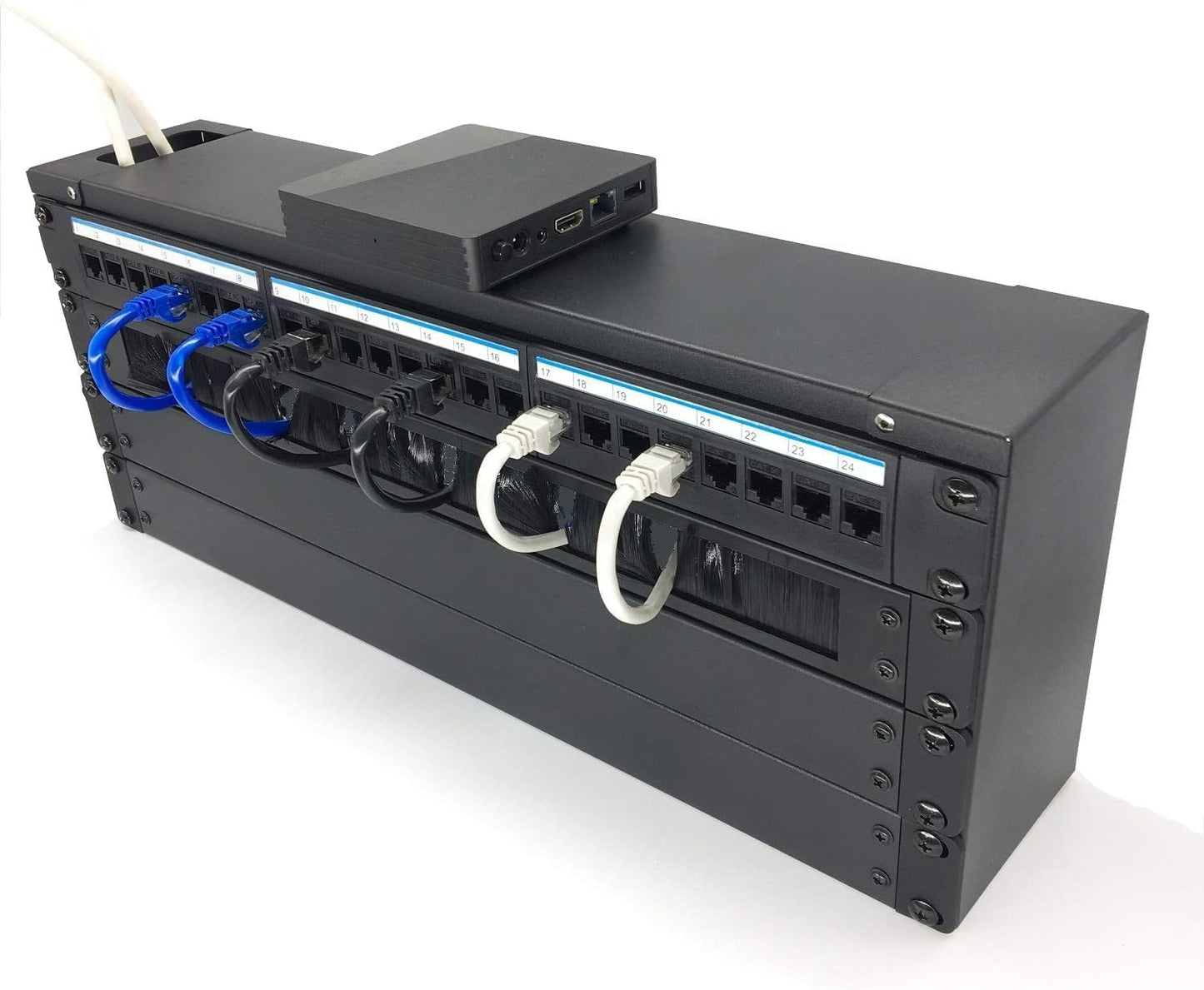 JINGCHENGMEI 2 Pack-1U 19-inch 19" (BF01UAB2PC) Brush Panel Rack Mount Disassembled Cable Management Panel with Brush
