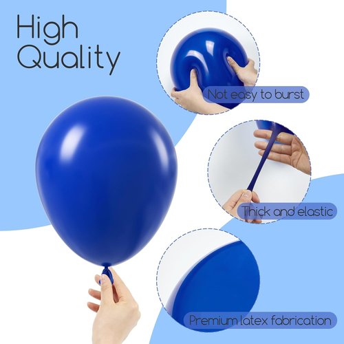 Awenztech Royal Blue Balloon Arch Kit - 120 Pcs of Latex Balloons in Various Sizes for Celebrations