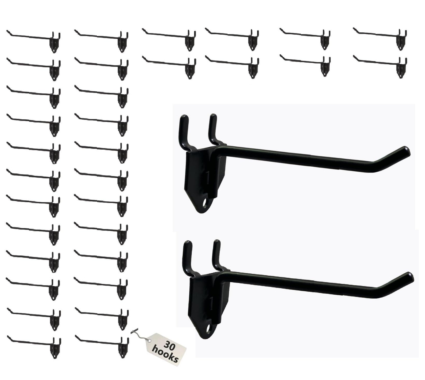 Eastern Tree 30 Packs 6" Metal Pegboard Hooks, Standard Peg Board Hooks is Fit to Standing Pegboard Display and Pegboard Panels