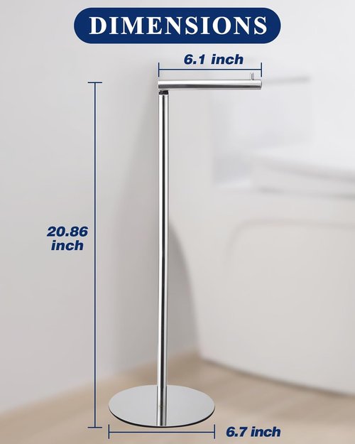 Housen Solutions Toilet Paper Holder Stand - Modern Free-Standing Design for 4 Rolls | Chrome Finish