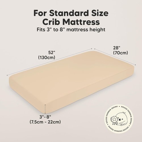 KeaBabies Organic Crib Sheets - 2-Pack Fitted Jersey Cotton for Boys & Girls | Soft, Breathable, 52x28 (Rust)