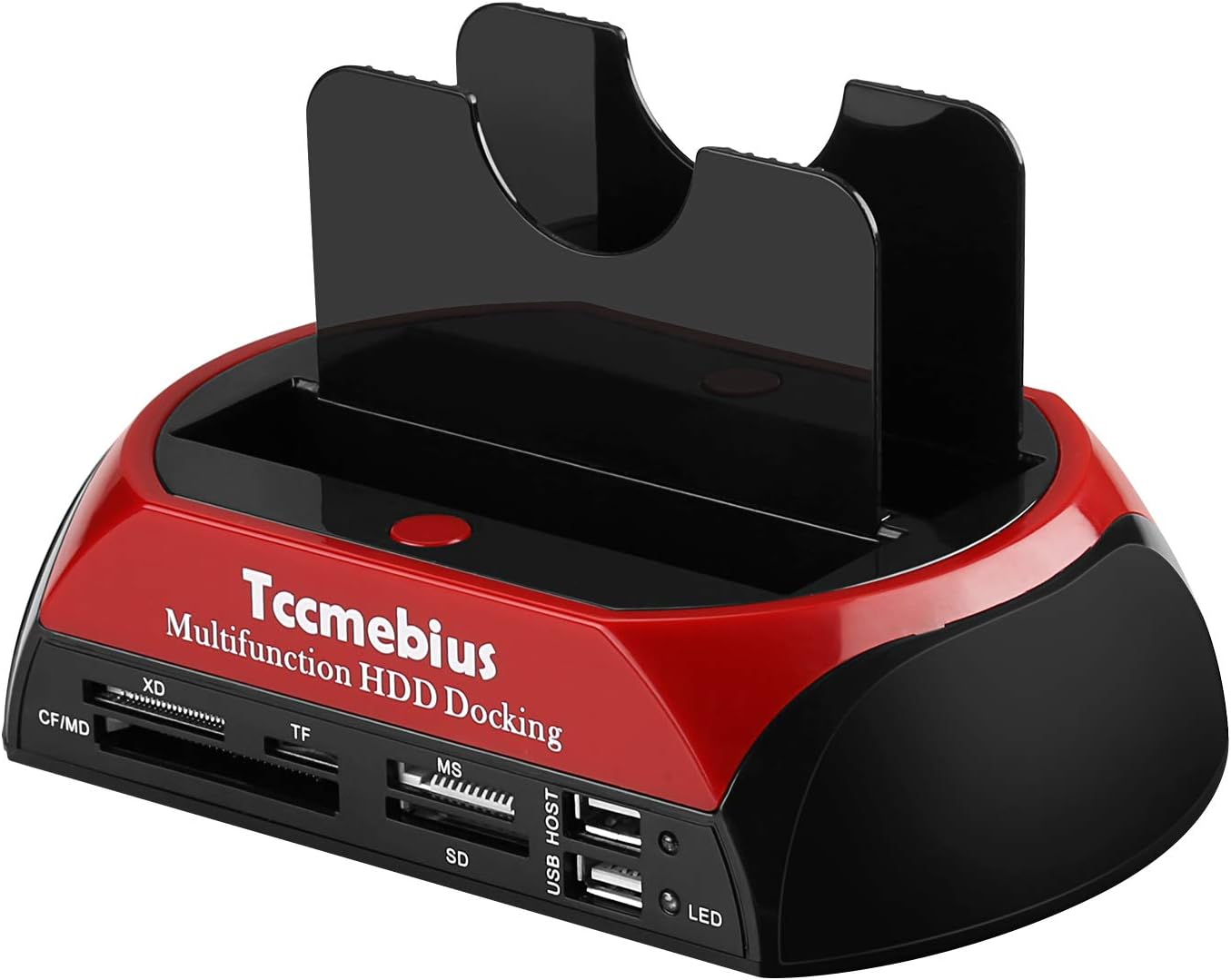 Tccmebius TCC-S862-US 2.0 2.5 3.5 Inch 1 2.0 2.5" 3.5" Hard Drive Docking Station, USB to SATA IDE Dual Slots External