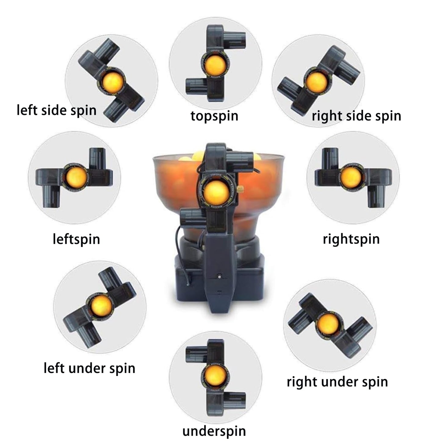 ZXMOTO HP-07 Ping Pong Robot Machine with 36 Different Spin Balls Table Tennis Robot Automatic Ball Machine for Training