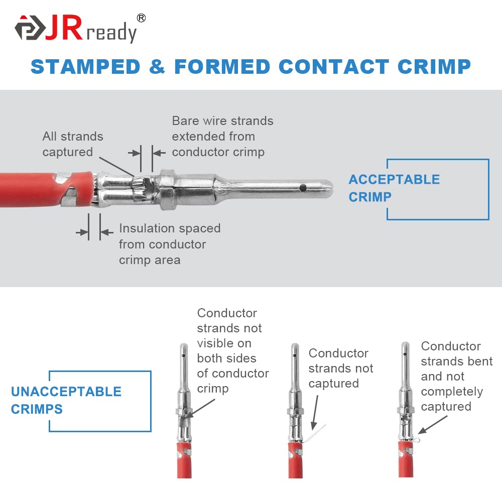JRready ST6316 DT Deutsch Connector Kit, 2,3,4,6,8,12 Pin Connector, Deutsch Crimp Tool (ACT-LY-16DT), Size 16 Stamped Contacts, Deutsch pin Kit.