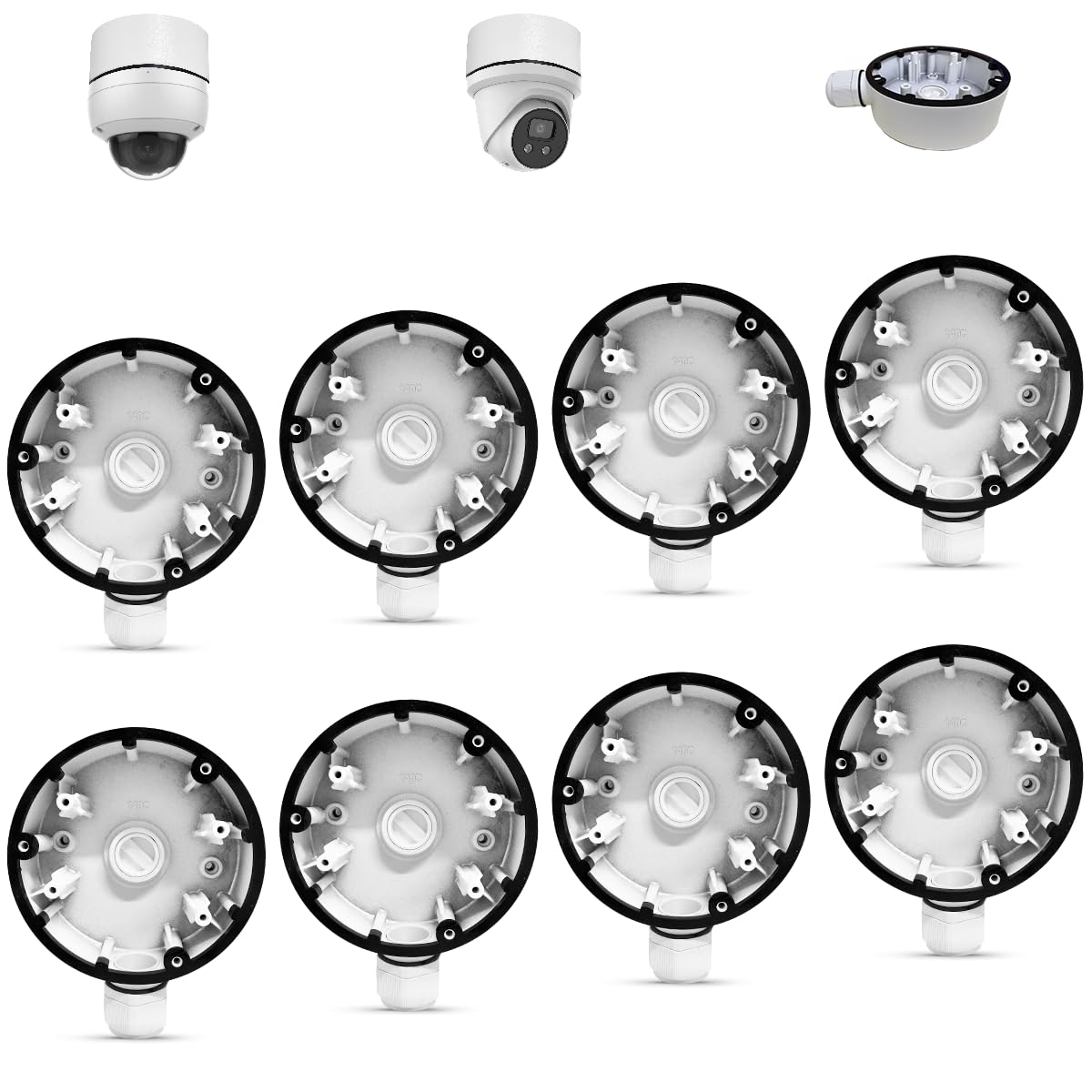 Metal Security Camera Junction Box for HIK Dome Cameras, IP66 Waterproof Aluminum Mount Bracket with Cable Concealment, OH-DS-1280ZJ-DM46 Camera Mount Box (8 Pack)