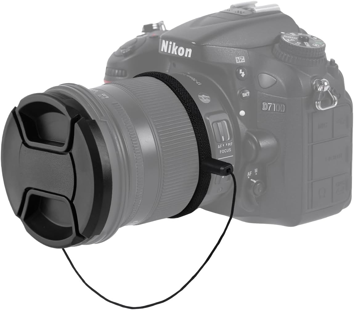 ZZJMCH 2 Pack 55mm Pinch 100% (55mm) Center Front Lens Cap, Extra Strong Springs, Camera Lens Cover, Made from Recycled