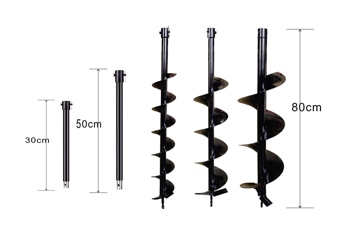 PROYAMA 54cc Post Hole Digger Gas Powered 2 Cycle Earth Auger, 5-Year Warranty Gear Box, 4 Drill Bits 4" 6" 8" 12" + Extension Rod 12" 20"