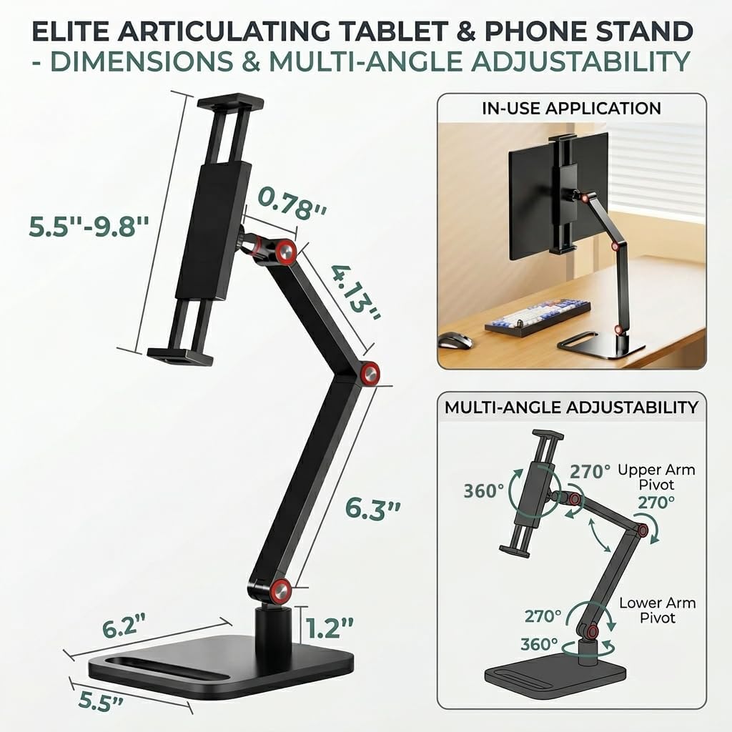 12-17.3 Inch 16 Inch 12.9inch Portable Monitor Holder for Screen Desk Holder Metal Stand Universal Expandable Display