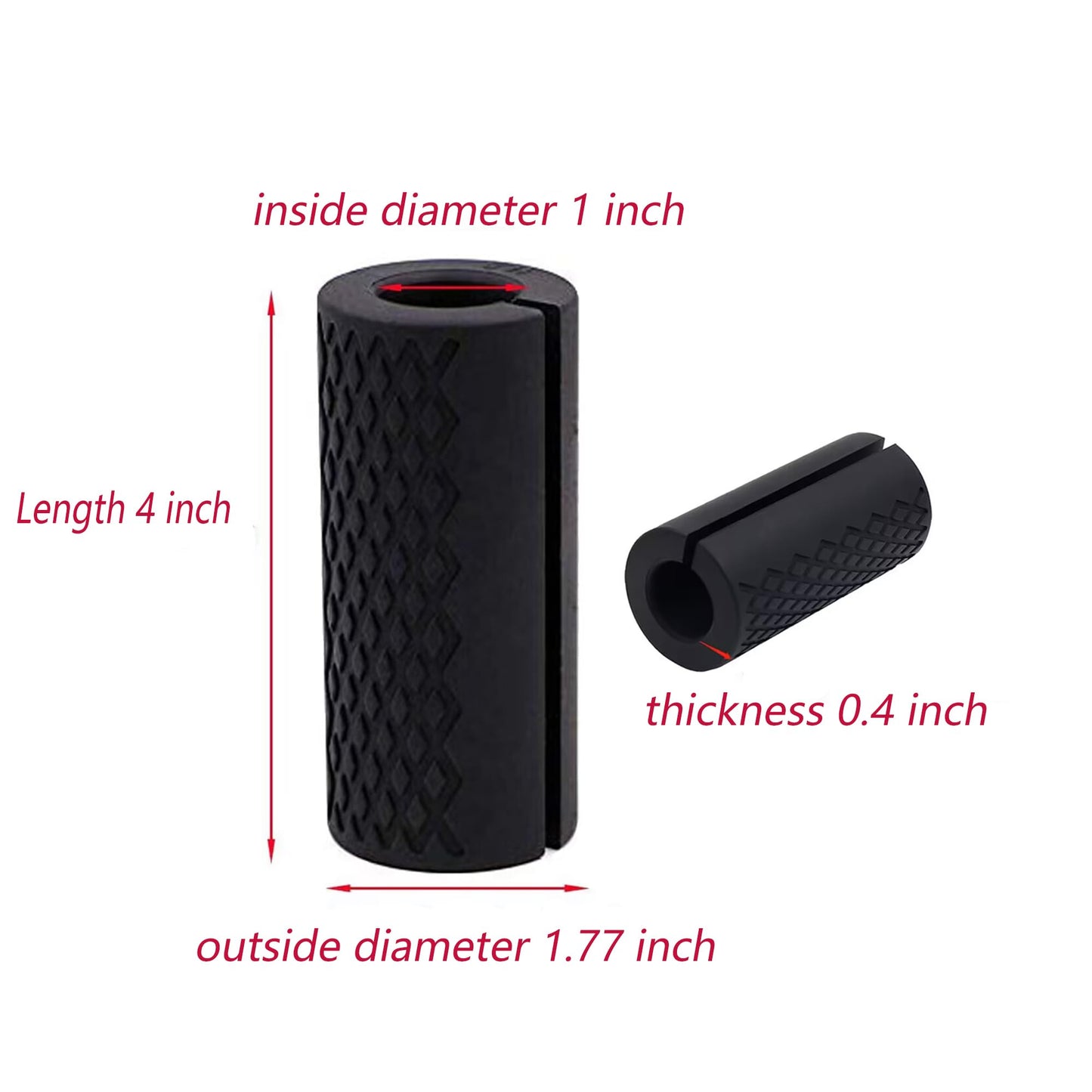 IADUMO 1"Barbell Grip Upgraded Thick Dumbbell Grips,Gym Exercise Equipment Dumbbell Grips,Thick Silicone Rubber Arm Blasters Strength Fitness Training,Perfect for Bodybuilding&Weightlifting（Black）
