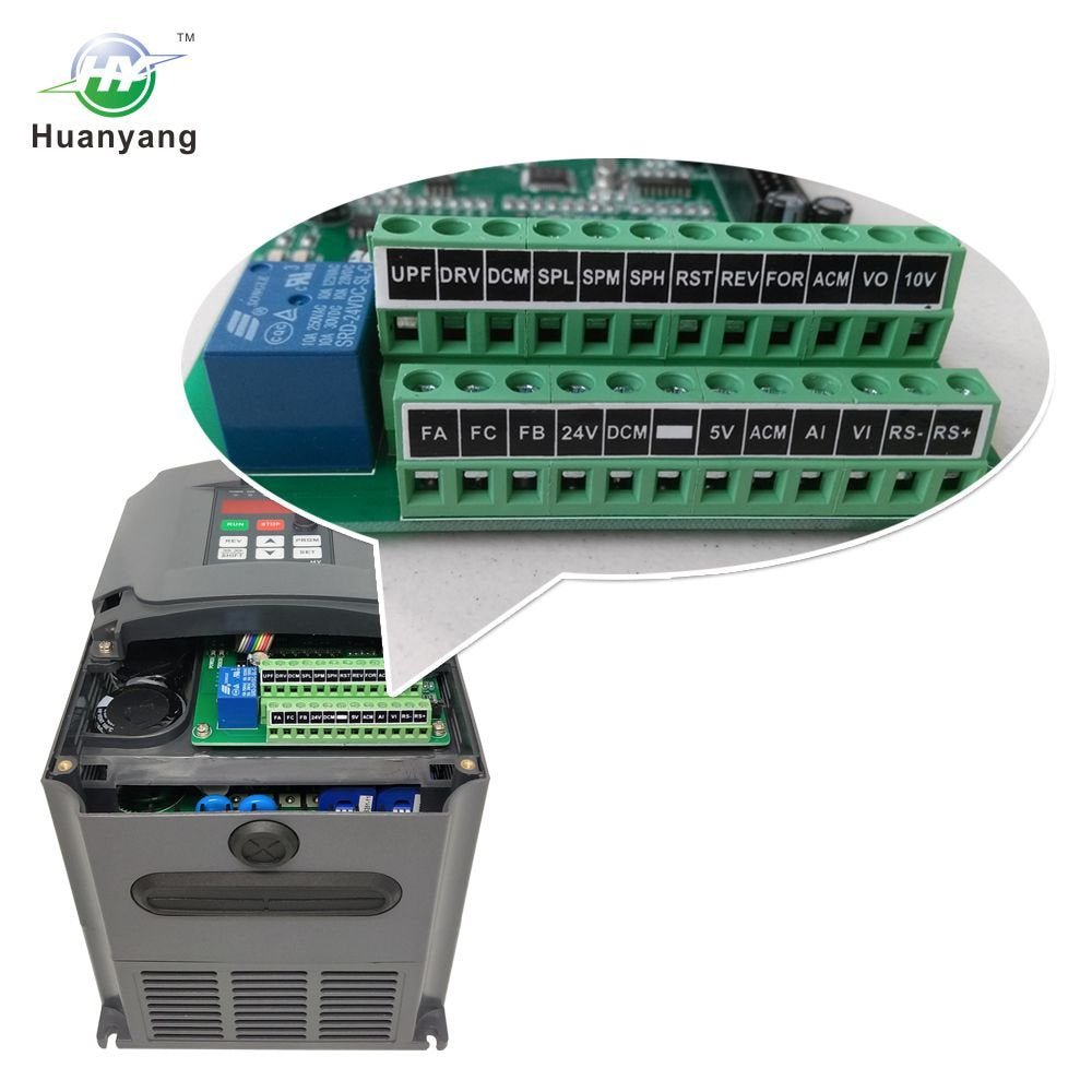 Huanyang VFD,110V 1-Phase to 220V 3-Phase,Variable Frequency Drive,for 220v 3phase 50/60hz Motor Speed Control (110V Input/220v Output-3hp)