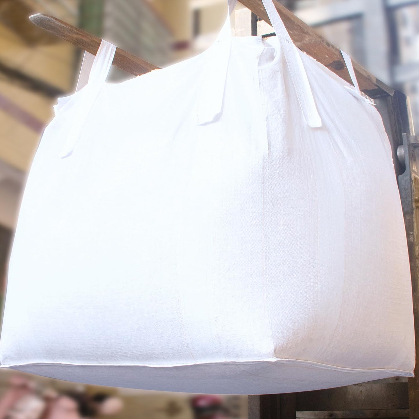 CFKJ 10 Pack FIBC Bulk Bag 1 One Ton Bag 35" L x 35" W x 43" H 2200lbs SWL Duffle Top Flat Bottom FIBC Big Bulk