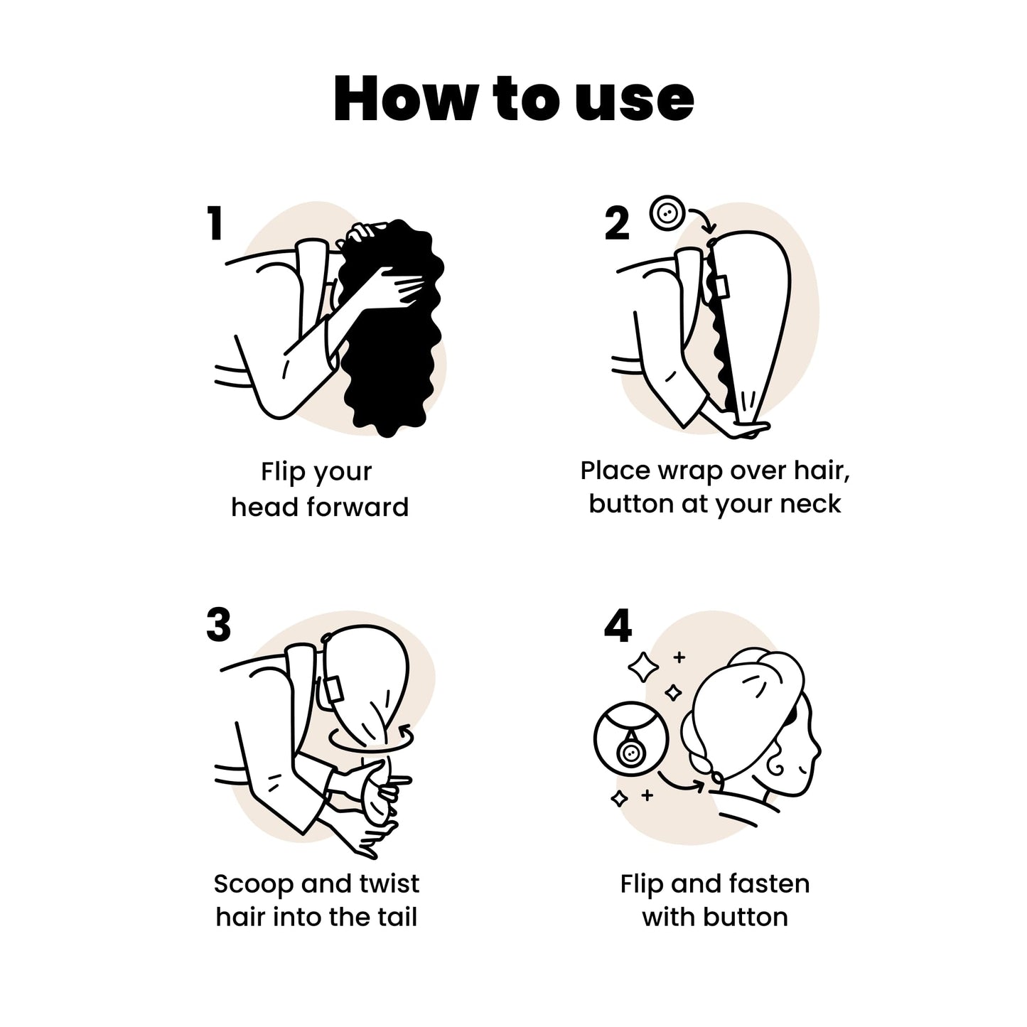 TANGLE TEEZER Double Sided Hair Towel Wrap with Smoothing Satin & Soft Cotton Jersey to Absorb Water & Minimize Frizz, for Curly Hair Types 2C-4C