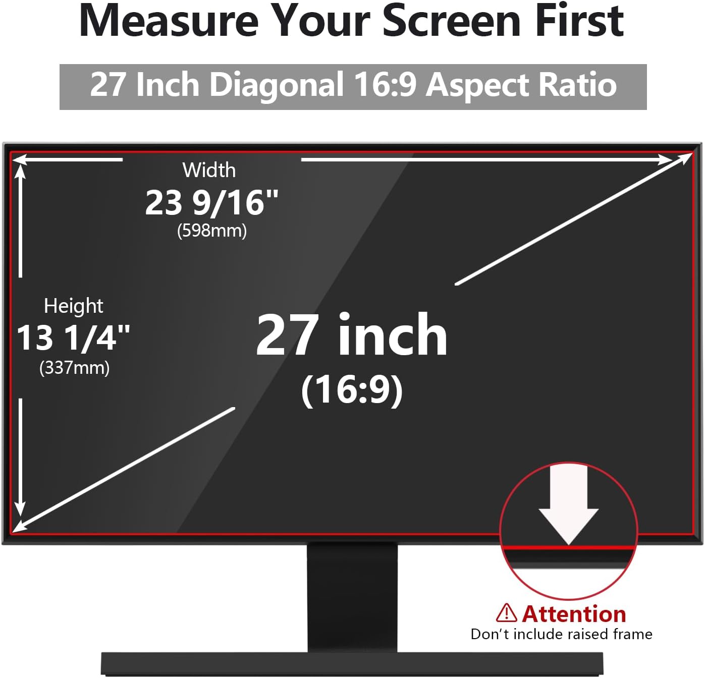 27 Inch 16:9 BenQ(27" 16:9 1 Pack) Computer Privacy Screen Protector with Hp Dell Acer Asus Samsung LG and More