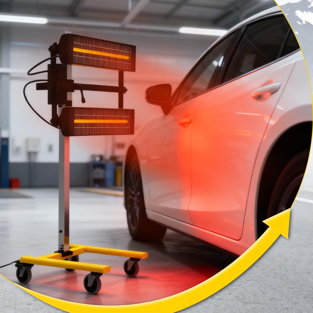 Solary Short-Wave Infrared Paint Curing-Lamp - Professional Automotive Paint Baking Drying Tool with Adjustable Bracket for Car Body Repair