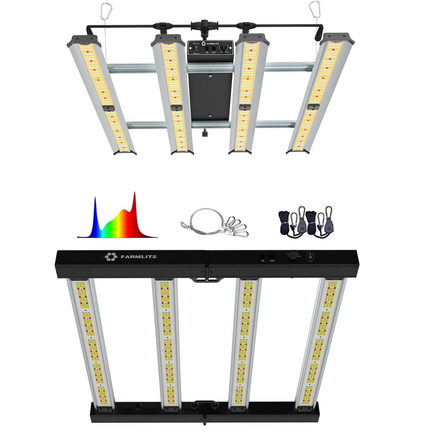 FARMLITE Grow Light LED Grow Lights for Indoor Plants Full Spectrum Growing Light Plant Hanging Growing Lamps Seedling Daisy Chain Dimmable Board 4x4ft Coverage