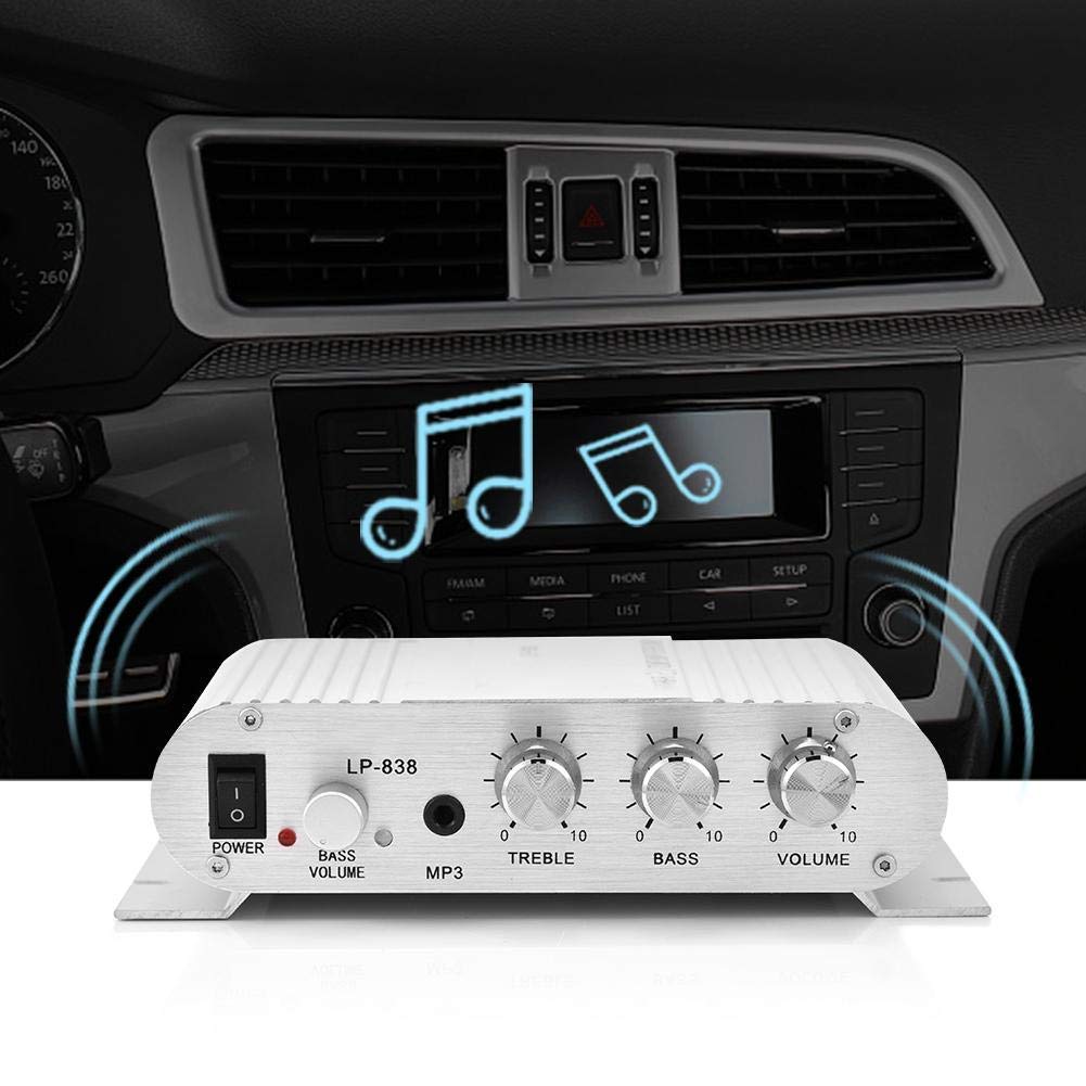2x15W 20W 2.1CH MP3 MP4 Audio Power Amplifier, + Hi-Fi HiFi Stereo Subwoofer Amp Home Bass Audio Power Amplifier