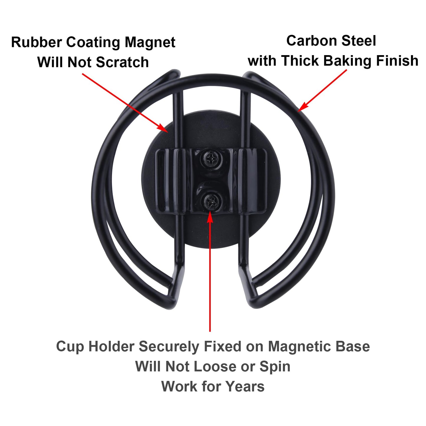 Strong Magnetic Cup Holder, Fully Covered Anti Drop Drink Holder, Horizontal or Vertical Mount on Metal Surface, Portable Magnet Bottle Holder for Bus Tractor Truck Mower Refrigerator 1 Pack