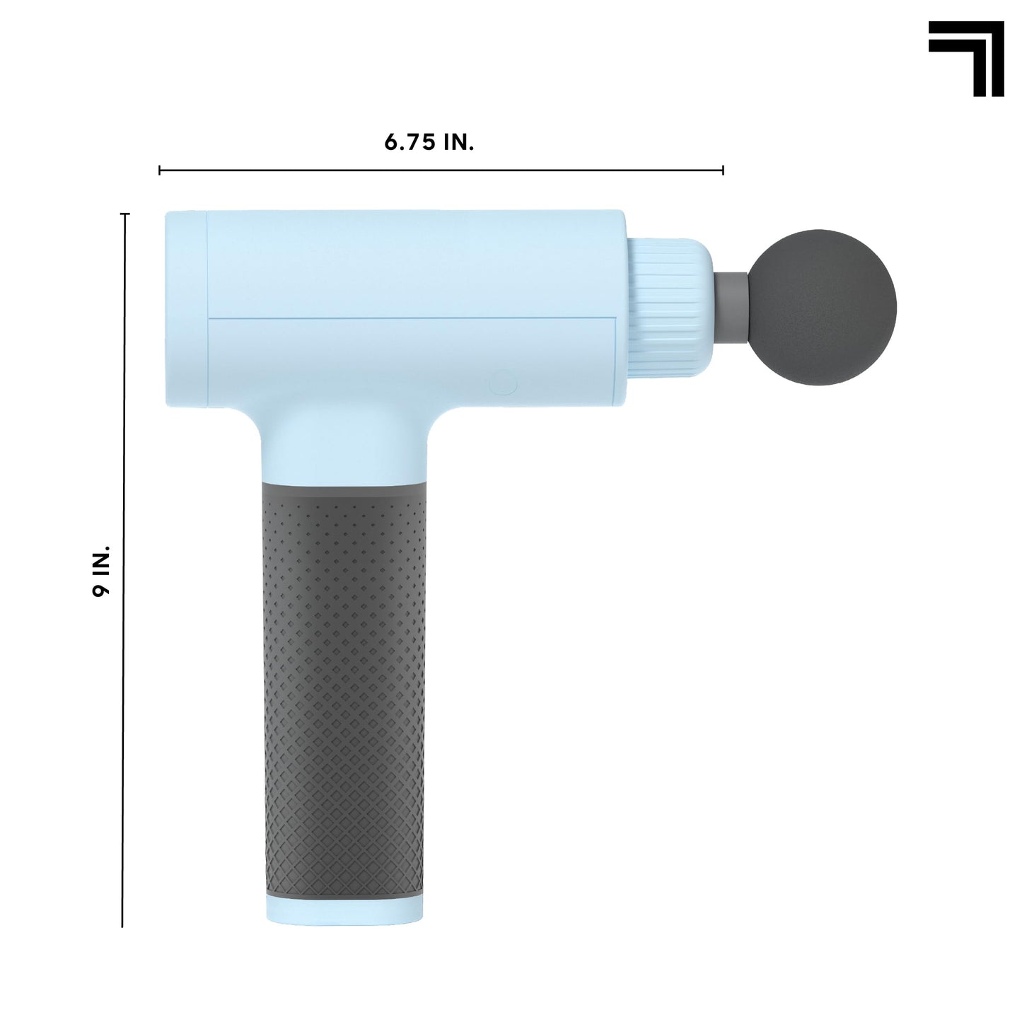 Sharper Image Deep Tissue Percussion Massage Gun, Powerboost Rechargeable Handheld Massager, 6 Adjustable Speeds, 5 Attachment Heads & Carrying Case, Full Body Muscle Pain Relief, Light Blue