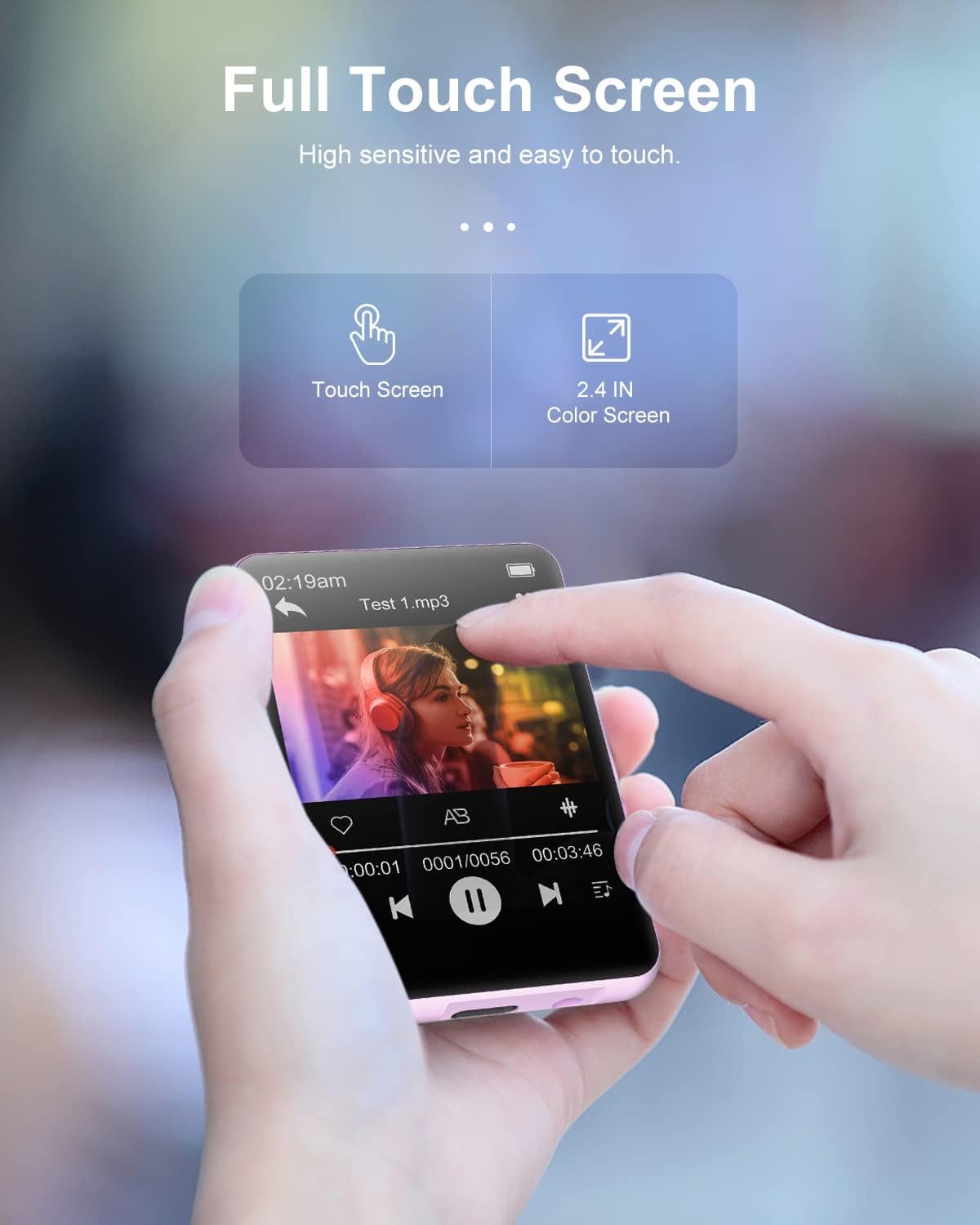 Conrain 64GB MP3 5.3, 2.4 128GB Player with Bluetooth Portable Digital Lossless Music Player with Built-in Speaker