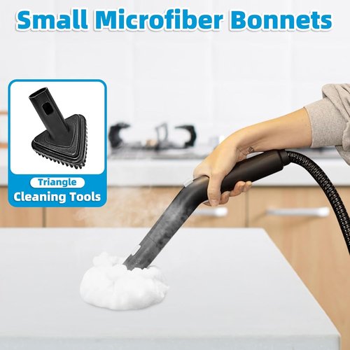 Dupray Steam Mop Pads - 10 Pack Reusable Microfiber Accessories | Large & Small Bonnets Included