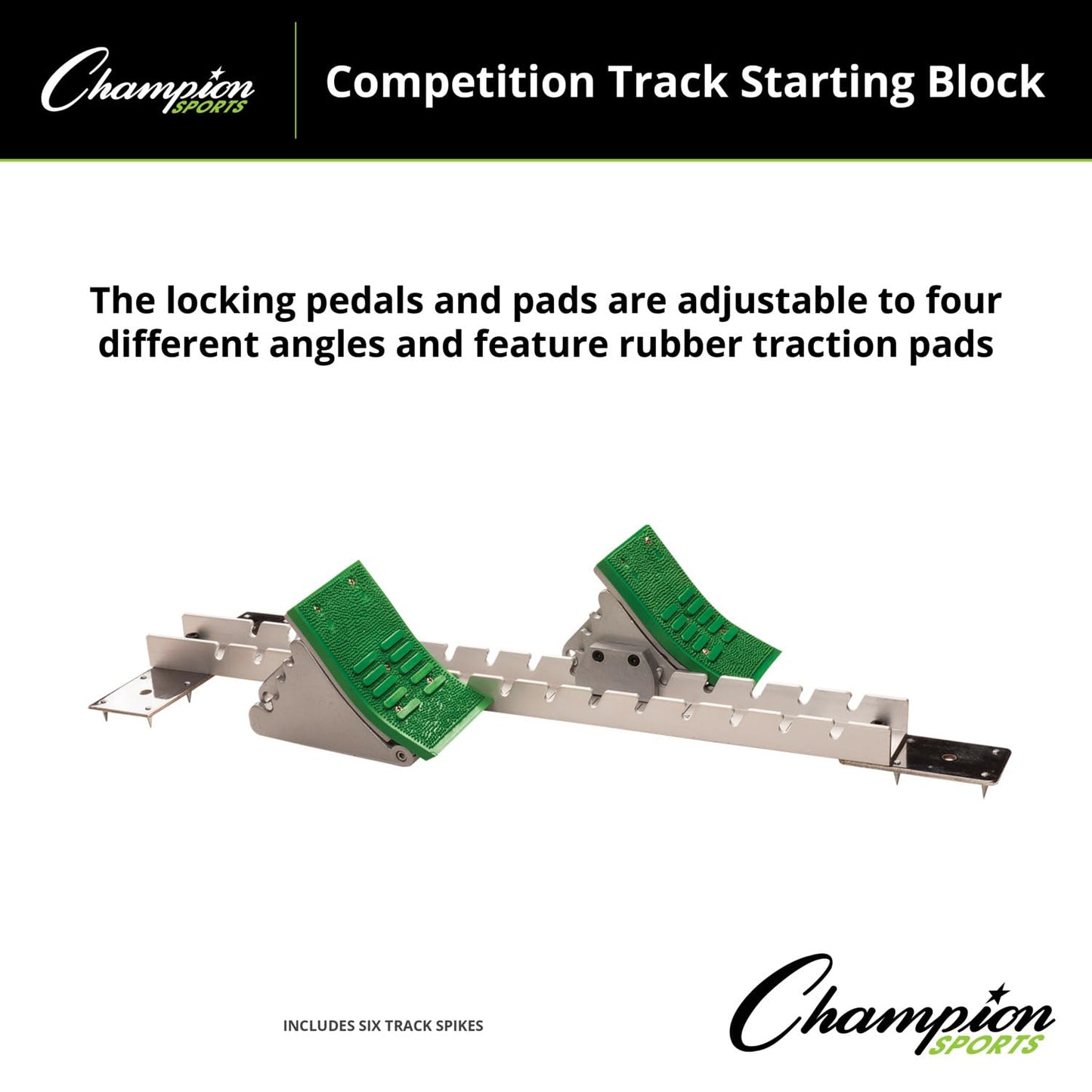 Champion Sports Olympic Style Starting Block Green, Standard Adjusts To 4 Angles