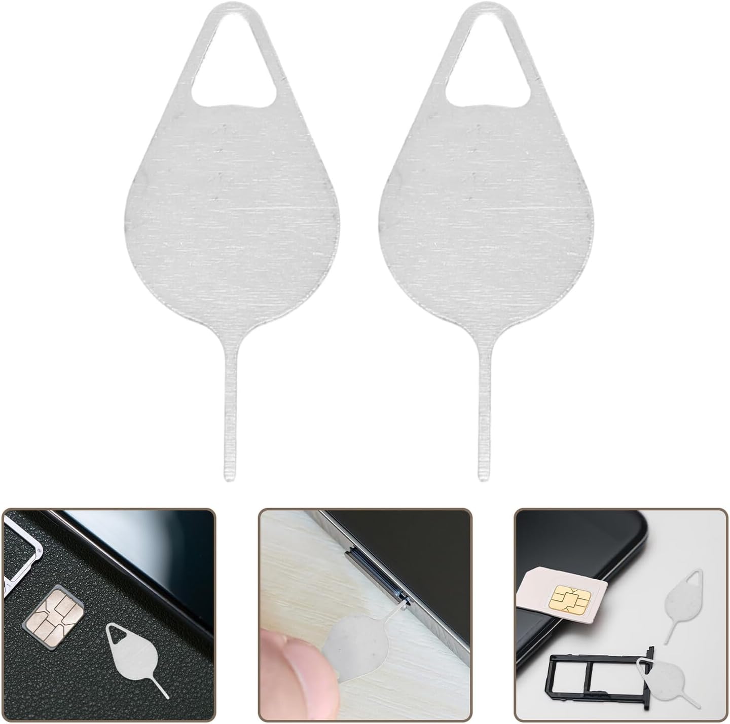 200 Vaguelly Pcs Sim Card Ejector Pins Removal Tool Stainless Steel Mobile Phone Card Needle Compatible for Smartphones