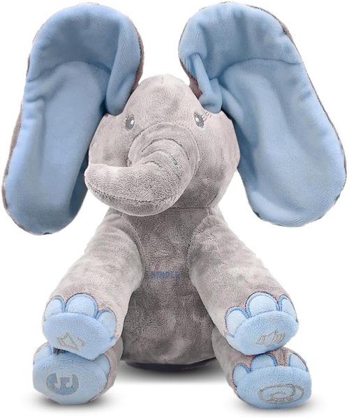 Dimple Kyle Peek-A-Boo Elephant Toy - Interactive Singing Plush with Moving Ears for Babies & Toddlers
